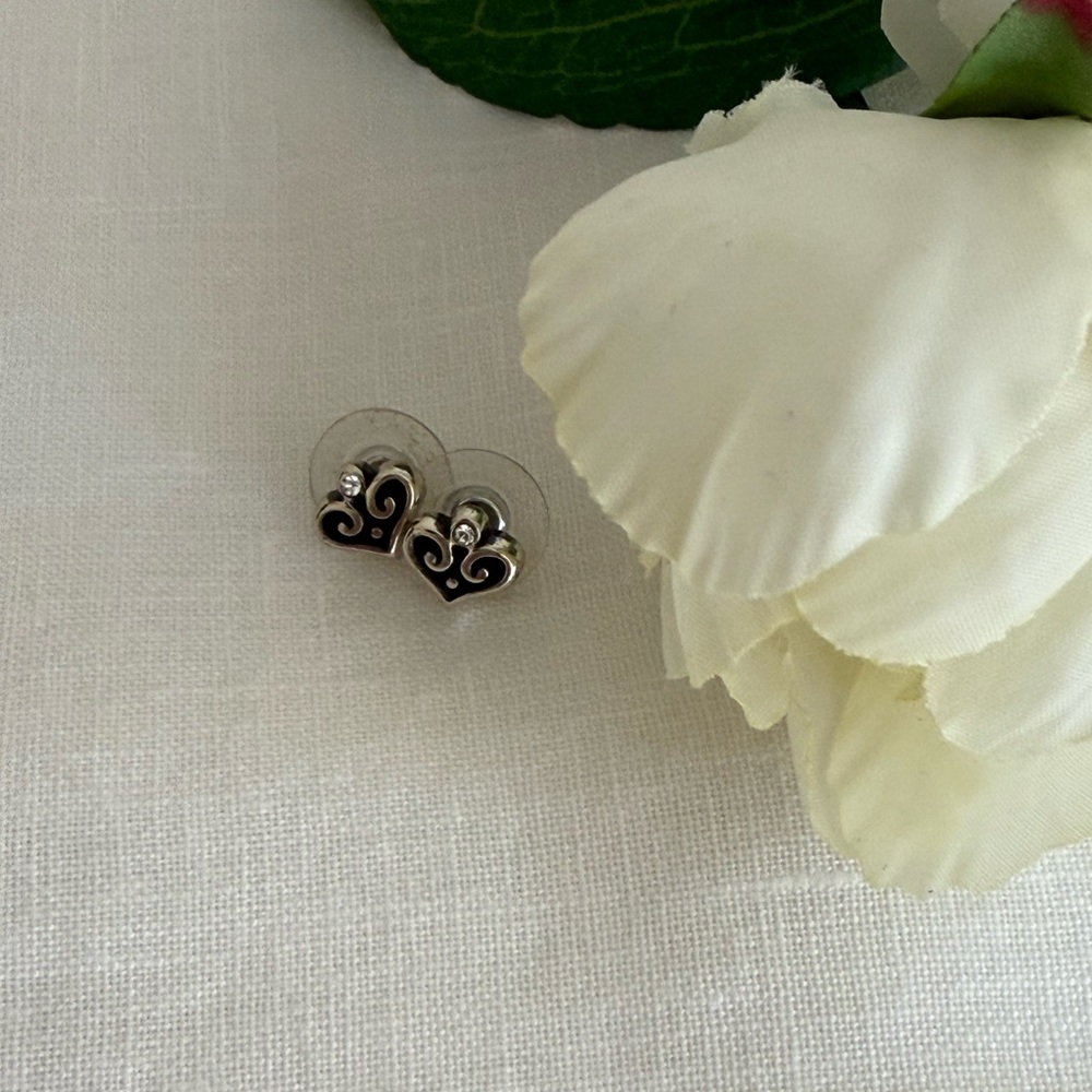 Brighton Sterling Silver Heart Post Earrings - Picture 5 of 5